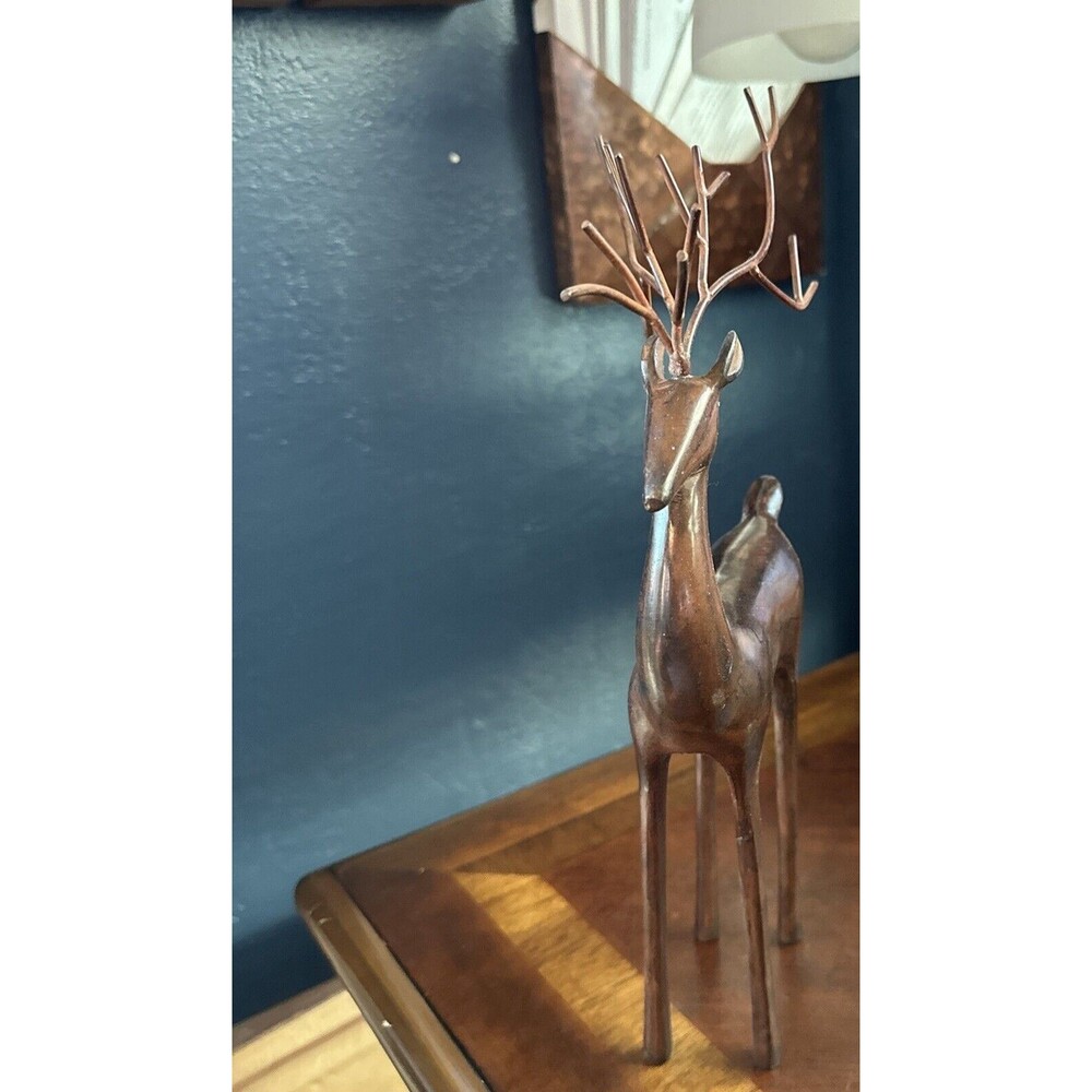 Metal Christmas Reindeer 9.5” Tall From Toes to top of Antlers